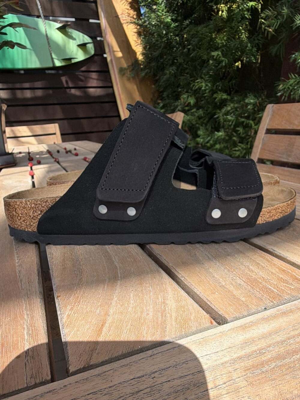 Birkenstock Kyoto Black Nubuck Sandals Size 39
